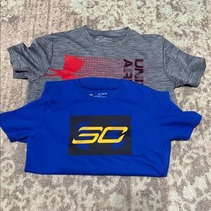 Under Armour Red and Yellow Graphic Tees